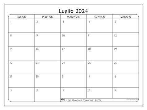 Calendario Luglio Michel Zbinden It