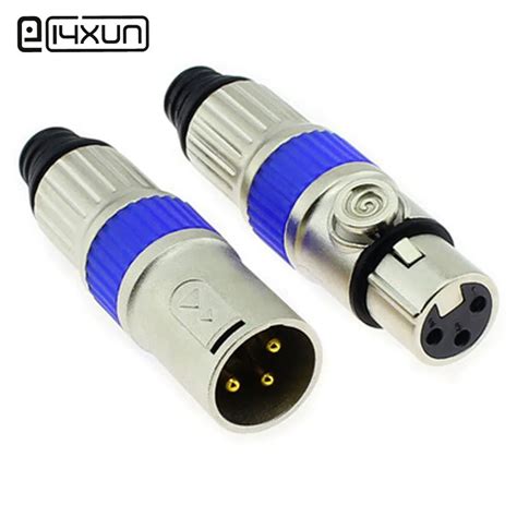 Eclyxun Pcs Xlr Pin Mic Microphone Audio Connector Gold Plated Pin