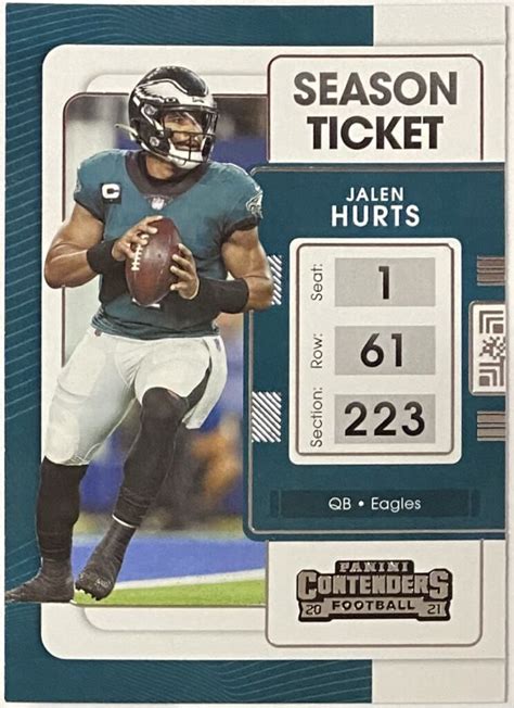 Jalen Hurts Panini Contenders Football Philadelphia Eagles Season