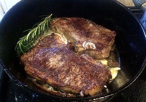 Steak With Garlic Thyme Rosemary And Butter