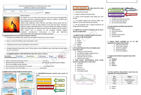 9 Sınıf Coğrafya 2 Dönem 2 Yazılı Soruları İndir 2022 2023 HangiSoru
