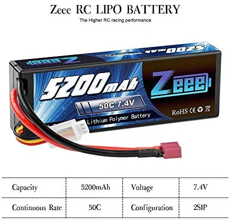 Zeee 2S Lipo Battery 7 4V 50C 5200mAh RC Lipo Batteries Hard Case With