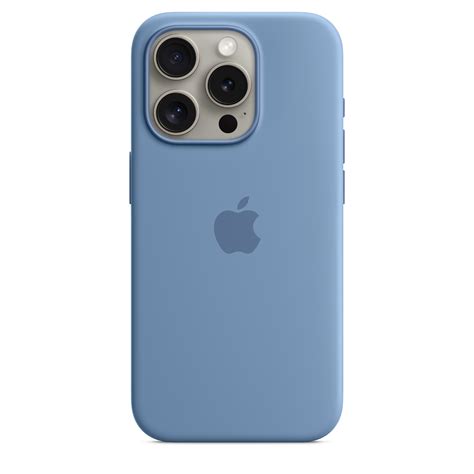 Iphone 15 Pro Silicone Case With Magsafe Winter Blue Apple Uk