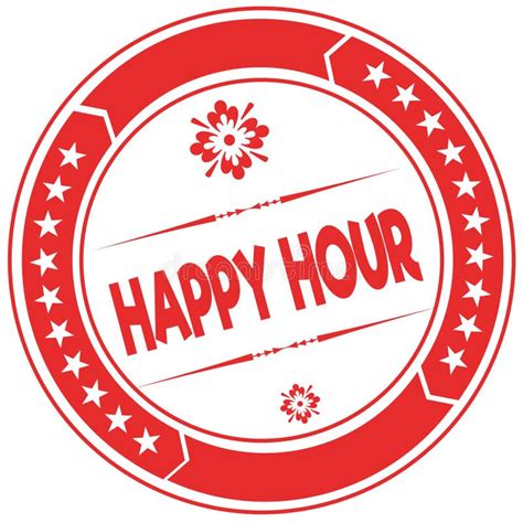 Happy Hour Text On Hanging Orange Board Green Striped Wallpaper Stock