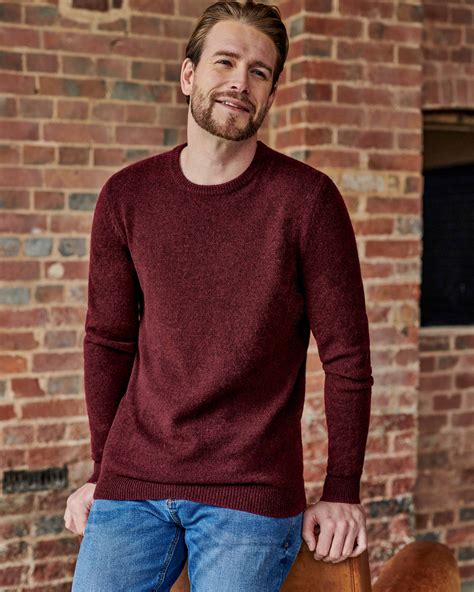 Merlot Pure Lambswool Knitted Crew Neck Sweater Woolovers Us