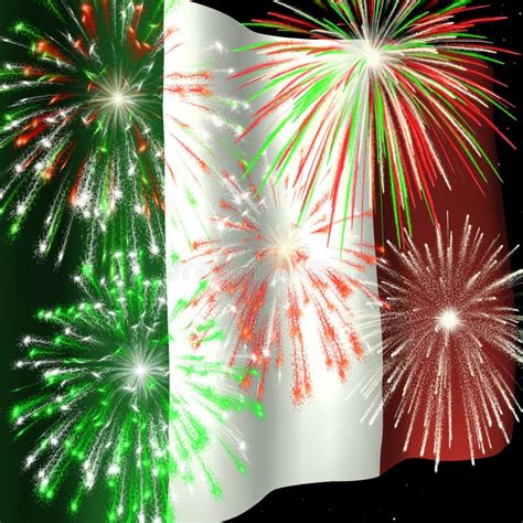 Fireworks Over Italian Flag 1 Royalty Free Stock Photo - Image: 1352335