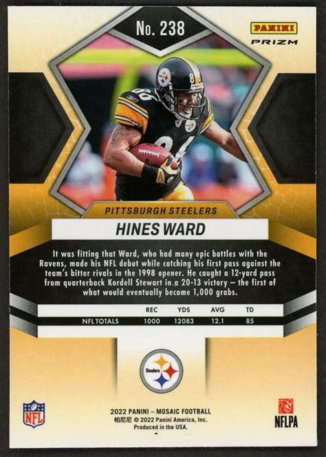 Panini Mosaic Pink Prizm Hines Ward Pittsburgh Steelers