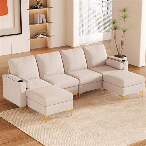 Amazon Puremind Modular Sectional Sofa Beige Convertible U Shaped