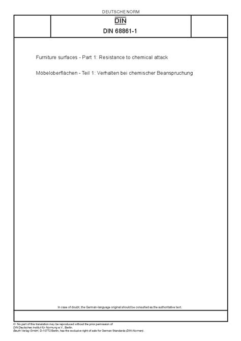 DIN 68861-1 - European Standards
