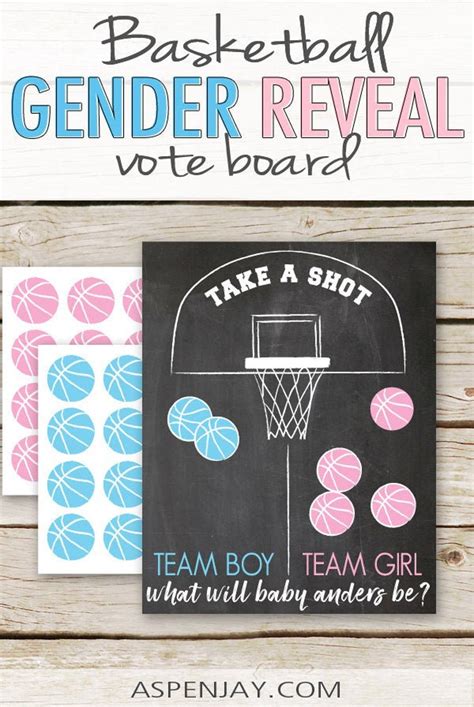 Basketball Gender Reveal Vote Board CUSTOMIZED DIGITAL PRINTABLE Gender