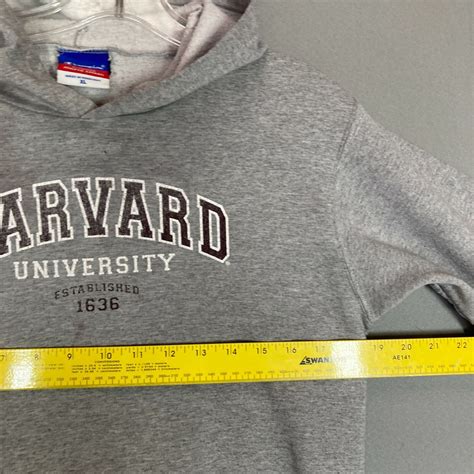 Vintage Champion Harvard University Spell Out Sweatshirt Gray Hoodie