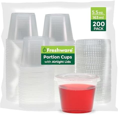 Amazon Tashibox Plastic Portion Cups With Lids Oz Sets