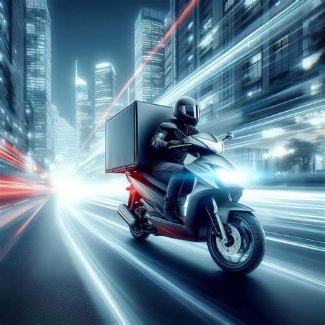 Premium AI Image Fast Delivery Motorcycle Or Scooter