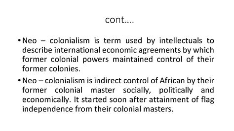 Neo Colonialism And The Question Of Under Development