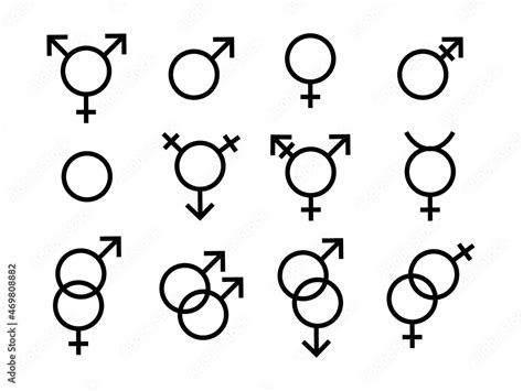 A Set Of Gender Symbols Icons Of Different Sexual Orientation Male