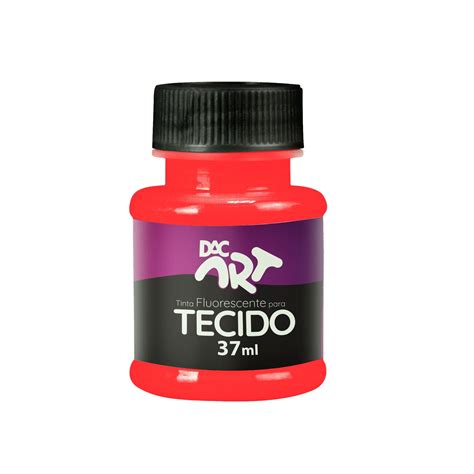 Tinta Fluorescente Para Tecido Dac Art Vermelho Ml Dac