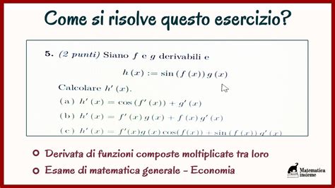 Derivate Di Funzioni F X E G X Composte E Moltiplicate Esercizio