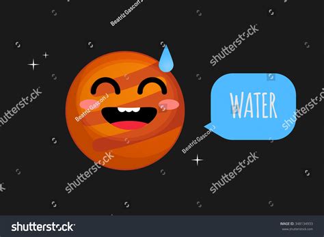 Cute Mars Vector Illustration 348134933 Shutterstock