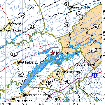 Bean Station, Tennessee (TN) ~ population data, races, housing & economy