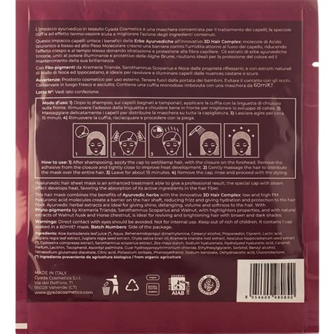 Gyada Cosmetics Hyalurvedic Dark Hair Colour Shine Sheet Mask Ml