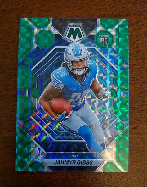 2023 Panini Mosaic Jahmyr Gibbs Green Mosaic 324 Rookie RC Detroit