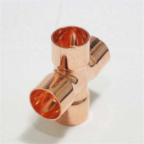 22mm Id Copper End Feed Equal Cross 4 Way Pipe Fitting For Gas Water Oil Ebay