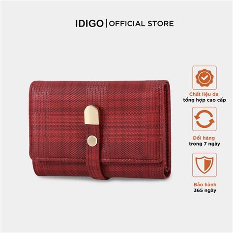 Ví Nữ Cầm Tay Nắp Gập Mini Hoạ Tiết Caro Idigo Fw2 1225 00 Shopee Việt Nam