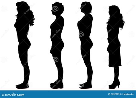 Vector Silhouettes Of Women Stock Vector Illustration Of Beauty