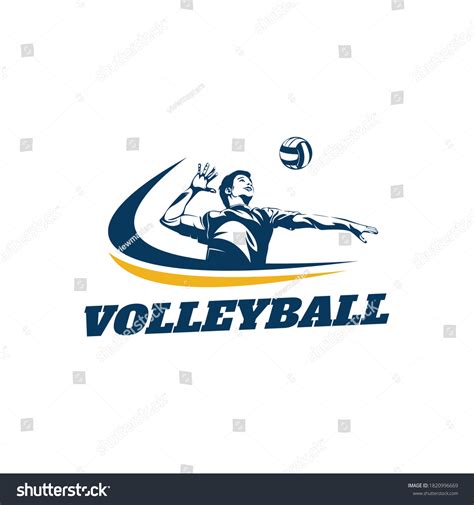 Volleyball Player Logo Template Design Vector Stock Vector (Royalty Free) 1820996669 | Shutterstock