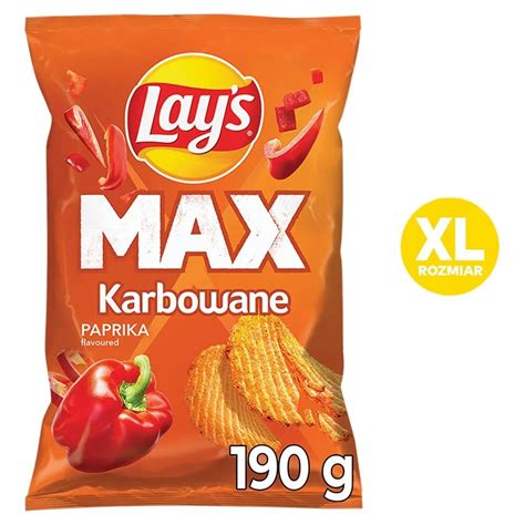 Lay S Max Chipsy Ziemniaczane Karbowane O Smaku Papryki 190 G Zakupy