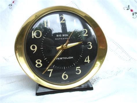 1970s Westclox Big Ben Repeater Alarm Clock Black And Nickel Luminous