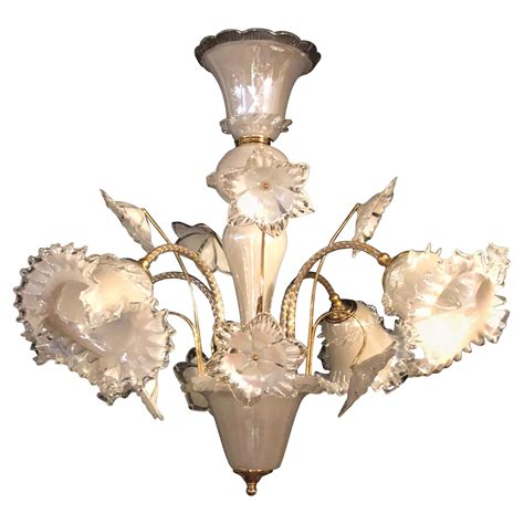 Lustre Tulipe En Verre De Murano Art D Co Italien En Vente Sur Stdibs