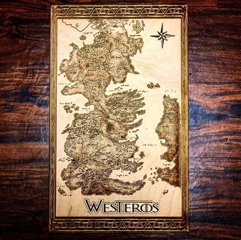 Game Of Thrones 3d Westeros Map Etsy