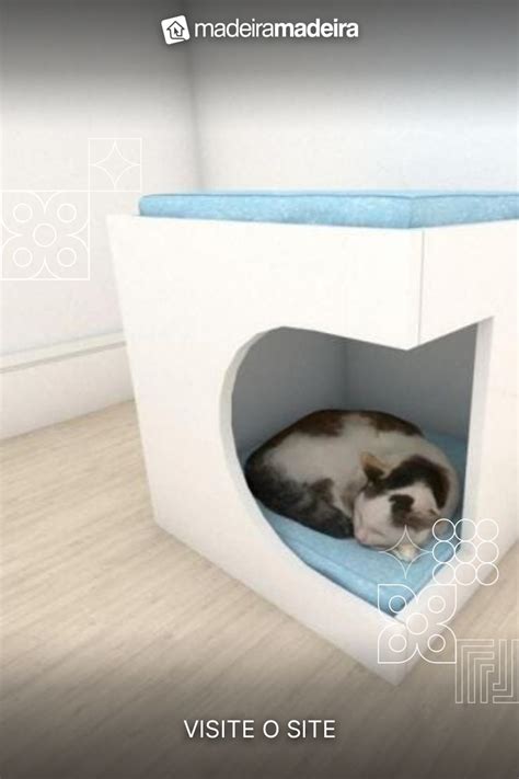 Bercinho Casinha Para Gato Em Mdf Branco Madeiramadeira Plastic