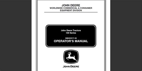 John Deere 100 Series Operators Manual La105 La115 La125 La135 La145 La155 La165 La175