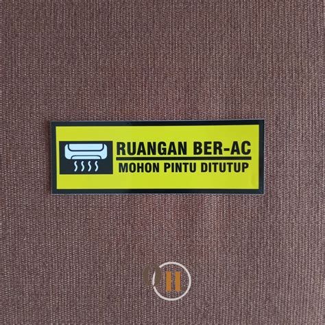 Jual Stiker Tutup Pintu Ruangan AC Mini Stiker Fasilitas Tempat