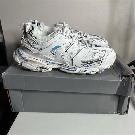 Balenciaga Track White Graffiti Used Worn 10x Depop
