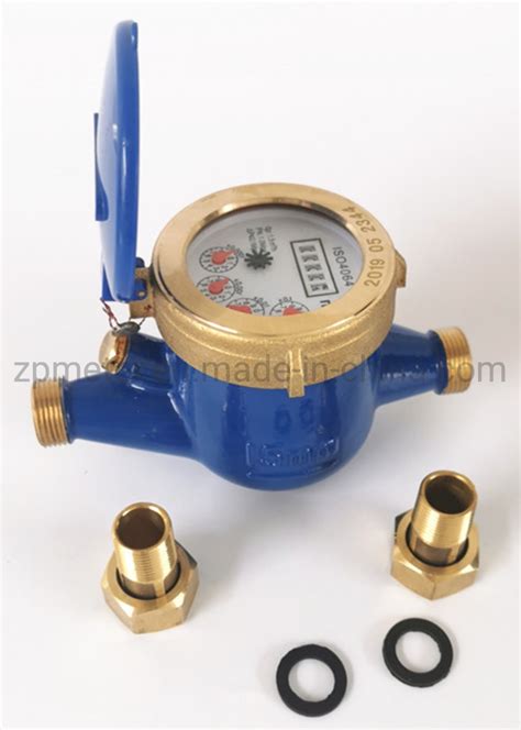 Brass Material Mechanical Type Multi Jet Dry Dial Water Flow Meter With