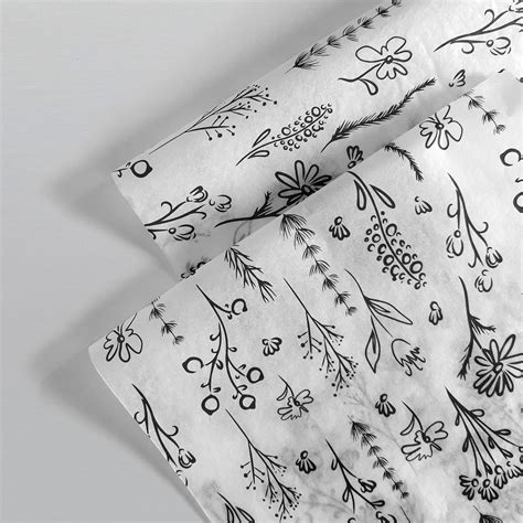 Blackandwhite Printed Tissue Paper 50 Sheets 50x75cm 17 Gsm Mf Etsy