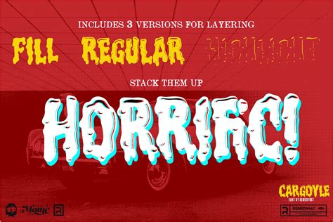 Cargoyle Drippy Font Design Cuts