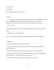 Lab 5 Qualitative Docx Chemistry 1131 2 Summer 2018 Lab 5