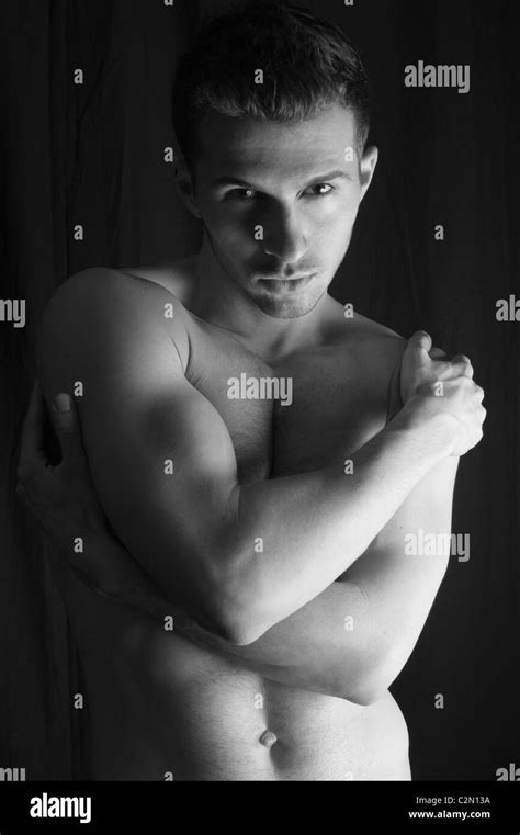 Sexy Handsome And Muscular Male Nude With Arms Crossed Stock Photo Alamy