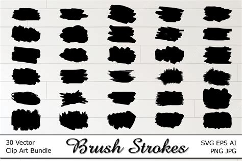 Paint Brush Strokes SVG Clipart Bundle Graphic by ArtByTroy · Creative ...