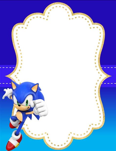 A Sonic The Hedgehog Birthday Card With A Blue Background And A White