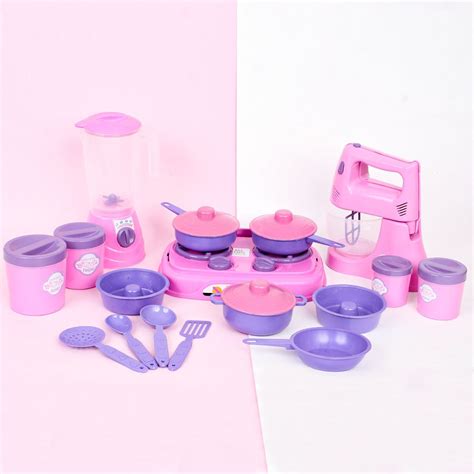 Kit Brinquedo Infantil Brincando De Cozinha Rosa Pe As Faz De