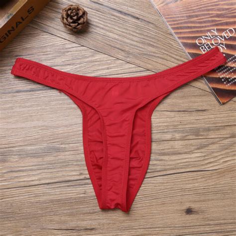 Herren Dessous Geraffte Bikini Slips Unterhosen G String Tanga Bademode