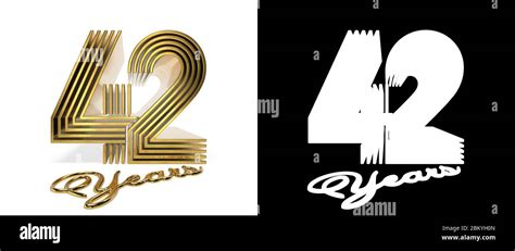 Number 42 (number forty-two) anniversary celebration design with five ...