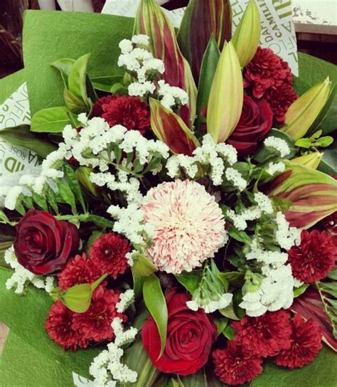 Bouquet In Red Pink And White Blossoms Of Tweed Banora Florist