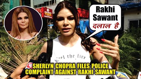 Sherlyn Chopra At Police Station Filing Complaint Against Rakhi