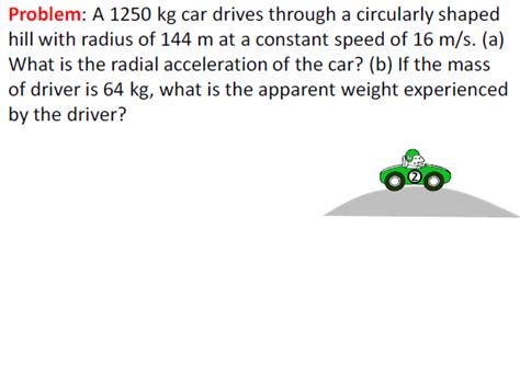 Solved A 1250 Kg Car Drives Through A Circularly Shaped Hill Chegg